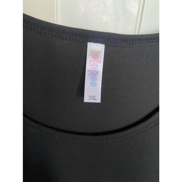 LuLaRoe Womens Top 3X 26 28 24 26 Lynnae Long Sleeve Hi Lo Tunic Solid Black NEW - Picture 5 of 6